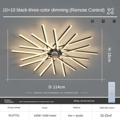 Ceiling light fixture with remote control on a gray background