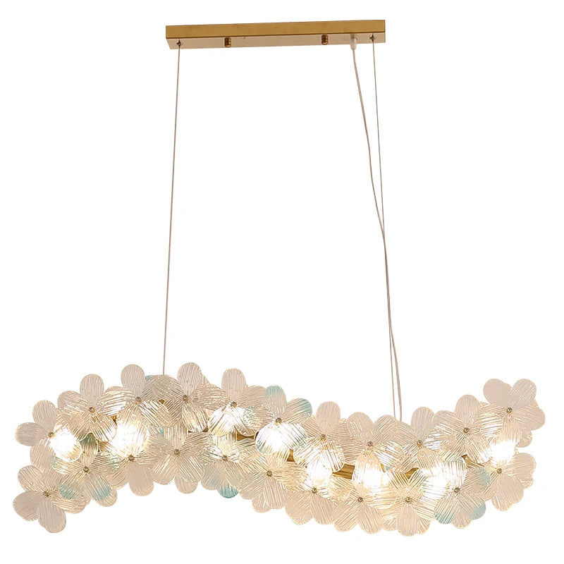 Chandelier with floral design on a white background