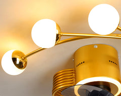 Gold Multi-Arm Ceiling Fan Light Fixture