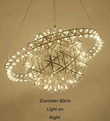 Decorative ceiling light fixture with 'On' and 'Off' labels on a beige background