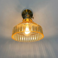 Glass Shade Wall Sconce Brass Finish Hanging Ceiling Light Fixture