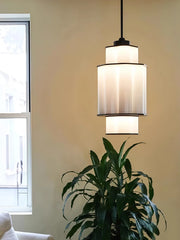 Tiered Gold Frame Pendant Light with Frosted Acrylic Shades