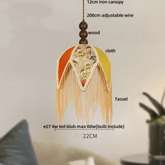 Decorative lamp with labeled parts on a neutral background