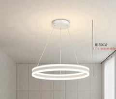 Modern Gold Ring LED Pendant Light with Integrated Illumination