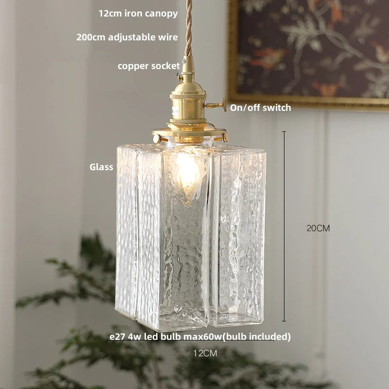 Pendant light with labeled parts and dimensions on a neutral background