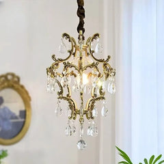 Gold Crystal Chandelier Tiered Cascade Pendant Light