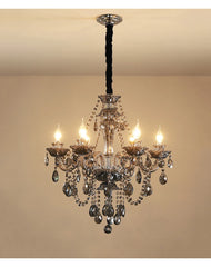 Gold Crystal Waterfall Chandelier with Draping Gemstone Accents