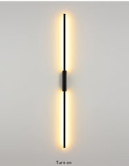 Modern Black Linear LED Wall Sconce with Up/Downlight, Aluminum