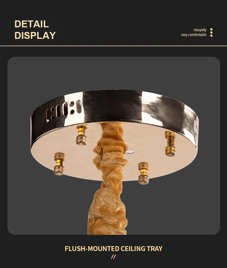 Flush-mounted ceiling tray with metallic finish on a dark background