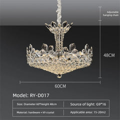 Floral Crystal Chandelier Light with Tiered Bloom Design
