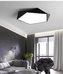 Modern Geometric Faceted Flush Mount Ceiling Light Fixture