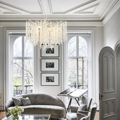 Modern Branch Crystal Chandelier with Cascading Icicle Droplets