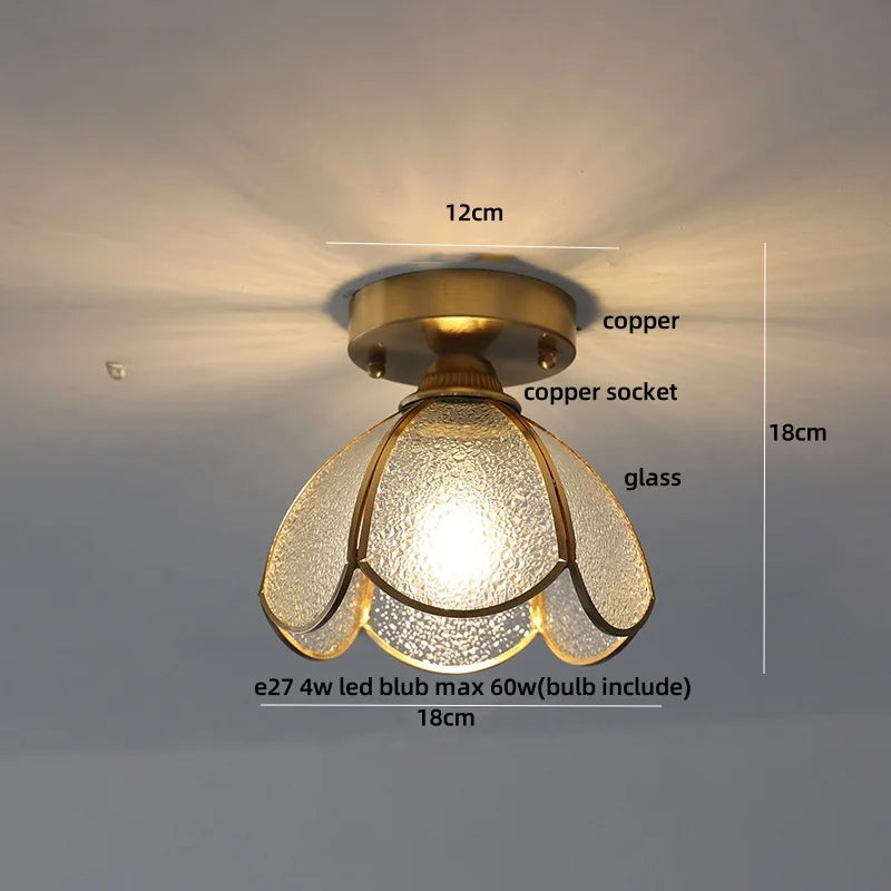 Ceiling light fixture with measurements on a neutral background