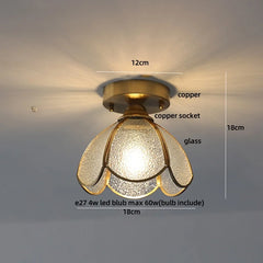 Ceiling light fixture with measurements on a neutral background