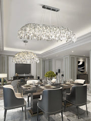 Modern Crystal Waterfall Chandelier Pendant Light with Cascading Drops