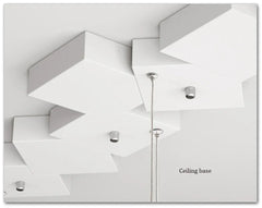 Ceiling light fixture with geometric design on a white background