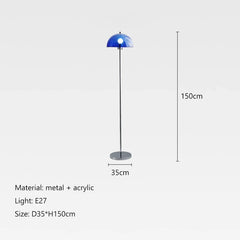 Modern Mushroom Shape Floor Lamp with Metal Finish