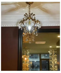 Gold Crystal Chandelier Tiered Cascade Pendant Light