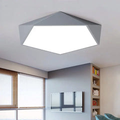 Modern Geometric Faceted Flush Mount Ceiling Light Fixture