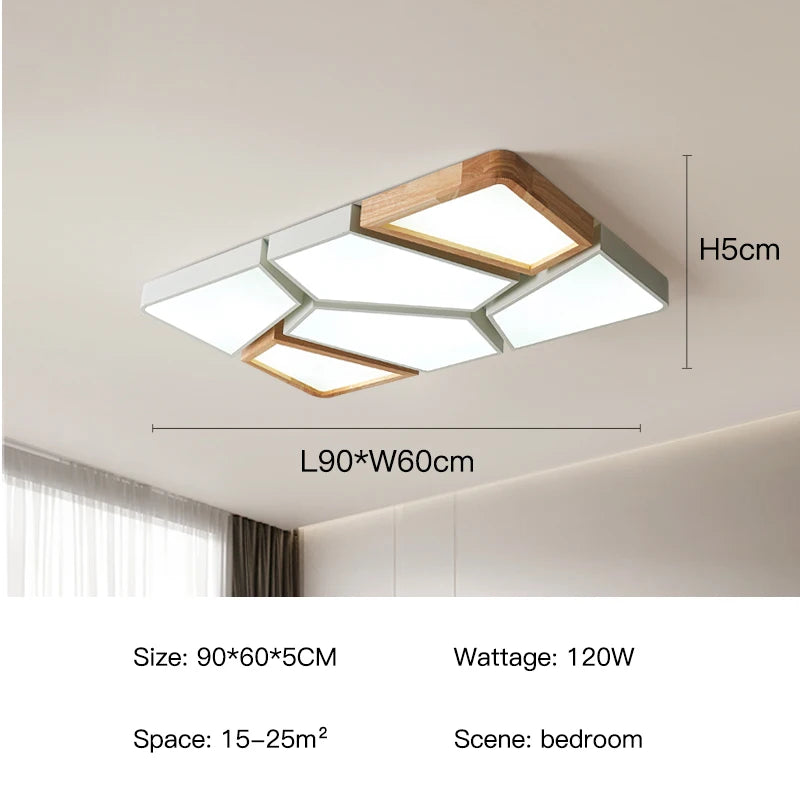 Ceiling light fixture with dimensions and specifications on a neutral background
