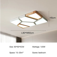 Ceiling light fixture with dimensions and specifications on a neutral background