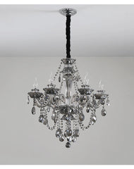 Gold Crystal Waterfall Chandelier with Draping Gemstone Accents