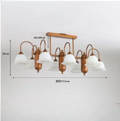 Brushed Gold Floral Chandelier Semi-Flush Ceiling Light