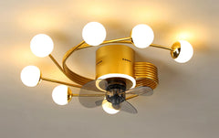 Gold Multi-Arm Ceiling Fan Light Fixture