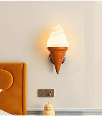 Playful Ice Cream Cone Wall Sconce, Whimsical Kids Room Lighting