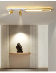 Modern Linear Spotlight Ceiling Lamp with Oval Accent