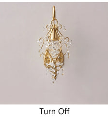 Gold Crystal Sconce Light Fixture with K9 Crystals
