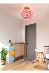 Gold Petal Flush Mount Light with Acrylic Diffuser