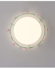 Green Flower Flush Mount Ceiling Light for Children's Room