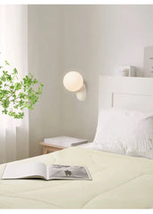 Minimalist Globe Wall Sconce Black White LED Light