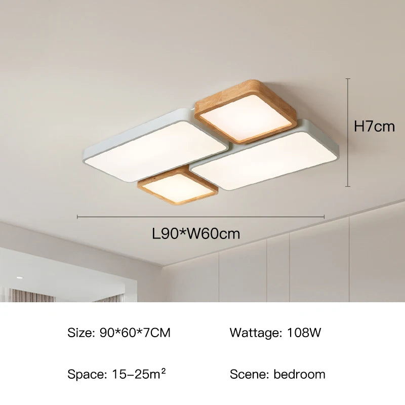 Ceiling light fixture with dimensions and specifications on a neutral background