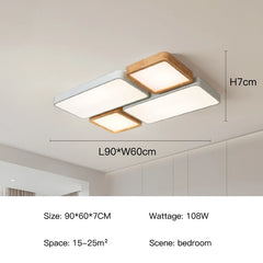 Ceiling light fixture with dimensions and specifications on a neutral background