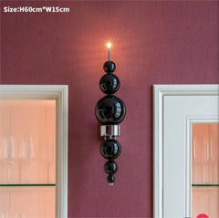 Black Globe Cluster Pendant Light with Polished Metal Frame