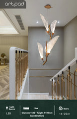 Leaf Resin Staircase Pendant Chandelier