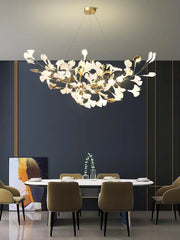 Gold Ginkgo Leaf Cluster Pendant Light Modern Accent