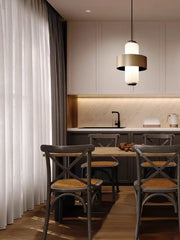 Modern Brass Ring Pendant Light with White Frosted Glass Shades