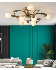 Gold Multi-Arm Flower Ceiling Light