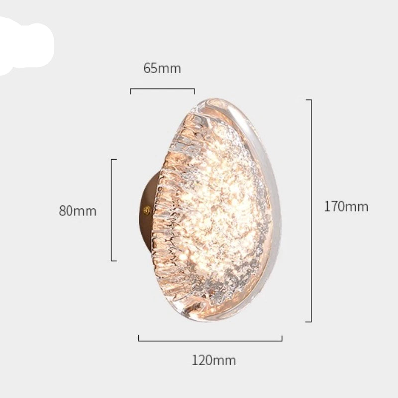 Wall-mounted light fixture with dimensions labeled on a white background