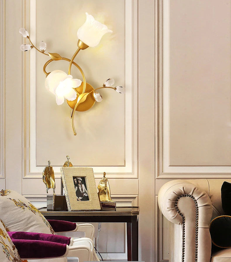 Decorative wall lamp in a stylish living room setting