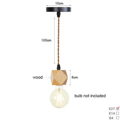 Pendant light with dimensions and bulb compatibility information on a white background