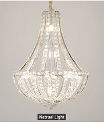 Crystal chandelier on a gray background with 'Naturual Light' label.