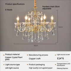 Gold Crystal Waterfall Chandelier Light with Tiered Cascade Droplets