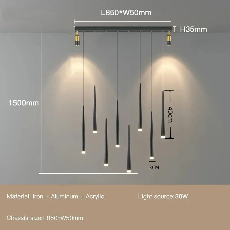 Ceiling light fixture with dimensions and material details on a gray background