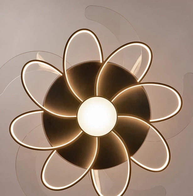 Modern ceiling light fixture with a flower-like design on a neutral background