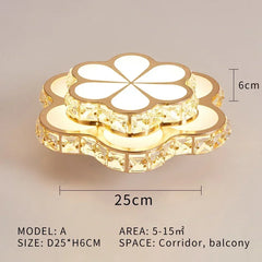 Gold Crystal Flower Flush Mount Light