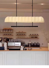 Fabric Tube Pendant Light Warm Diffused Glow, Minimalist Bar Fixture